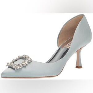Badgely Mischka Misty Blue Fabia Heels (7.5)